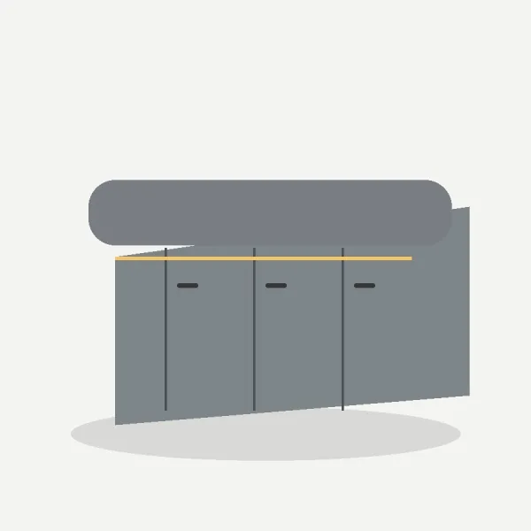 Escritorio Credenza Curvo